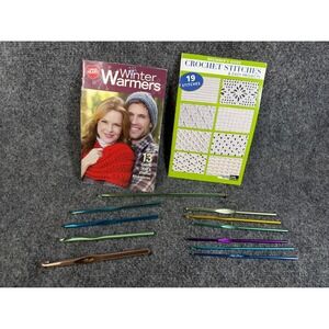 Boye Aluminum Crochet Hook Set with Red Heart & Leisure Arts Pattern Books